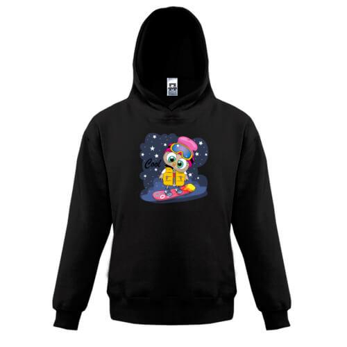 Детская толстовка Baby owl snowboard