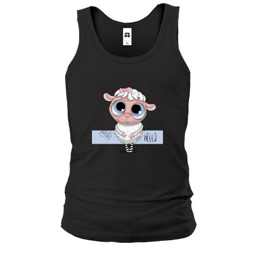 Мужская майка Baby sheep hello