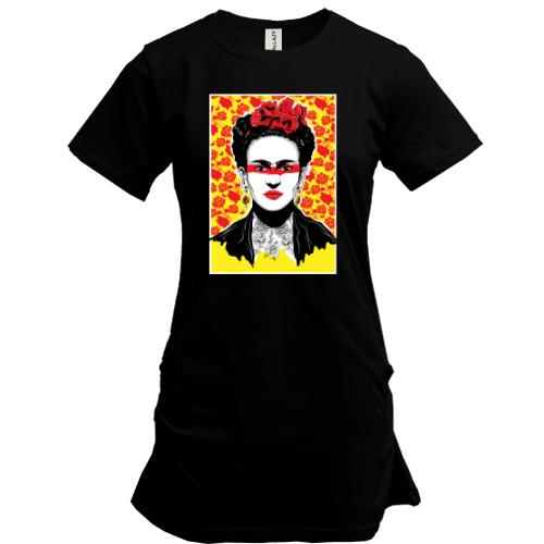 Удлиненная футболка Frida Kahlo art