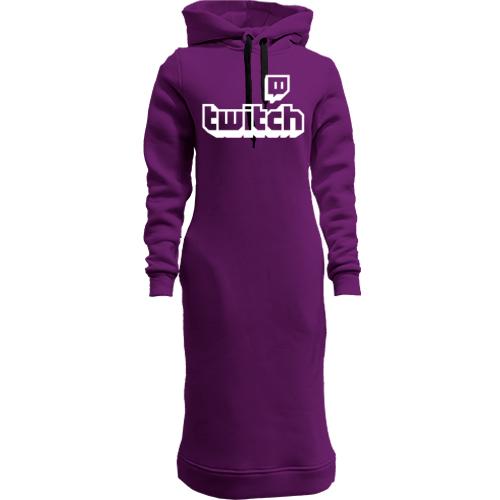 Женская толстовка-платье с логотипом twitch