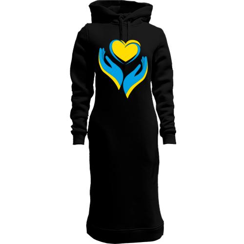 Женская толстовка-платье Ukraine heart