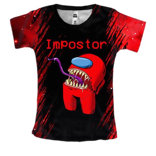 Женская 3D футболка Among us Impostor