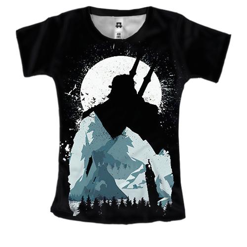 Женская 3D футболка The Witcher Силуэт