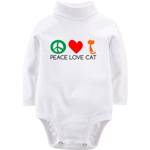 Детский боди LSL peace love cats