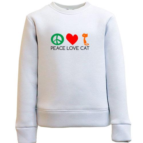 Дитячий світшот peace love cats