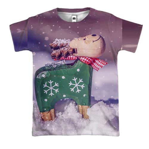 3D футболка Winter deer