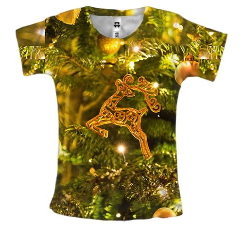 Женская 3D футболка Christmas tree