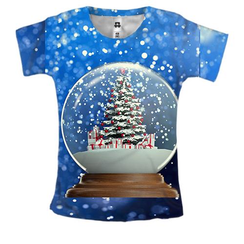 Жіноча 3D футболка Ball with tree