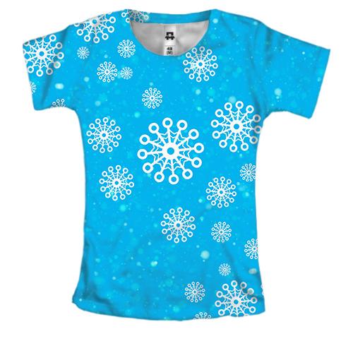 Жіноча 3D футболка Snowflakes pattern