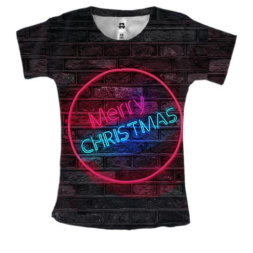 Жіноча 3D футболка Merry Christmas 3