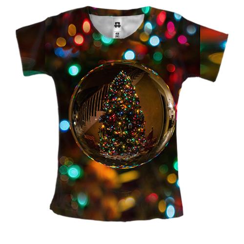 Жіноча 3D футболка Ball with Christmas tree 2