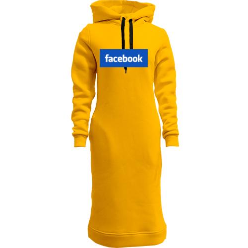 Женская толстовка-платье с логотипом Facebook
