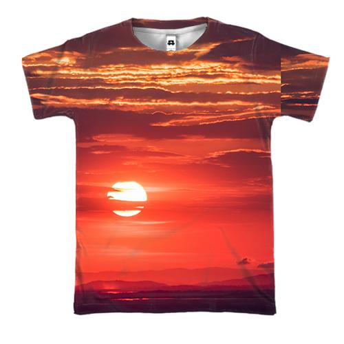 3D футболка Red sunset