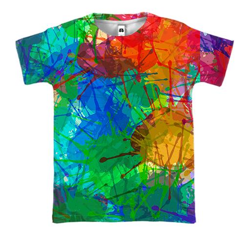 3D футболка Multicolored blots