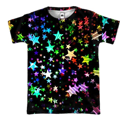3D футболка Multicolored stars