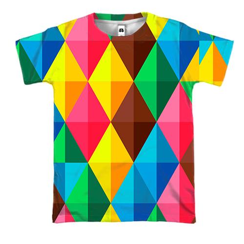 3D футболка Multicolored rhombuses