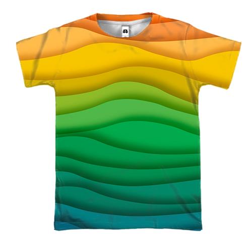 3D футболка Rainbow waves