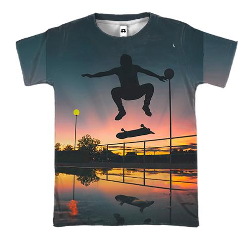 3D футболка Skate and sunset