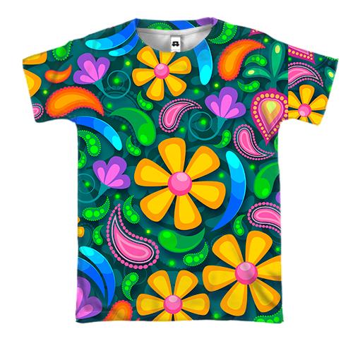 3D футболка Art flowers pattern