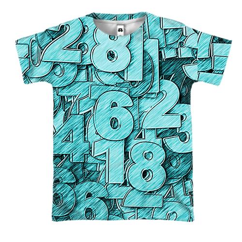 3D футболка Turquoise numbers