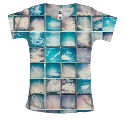 Женская 3D футболка Glass squares