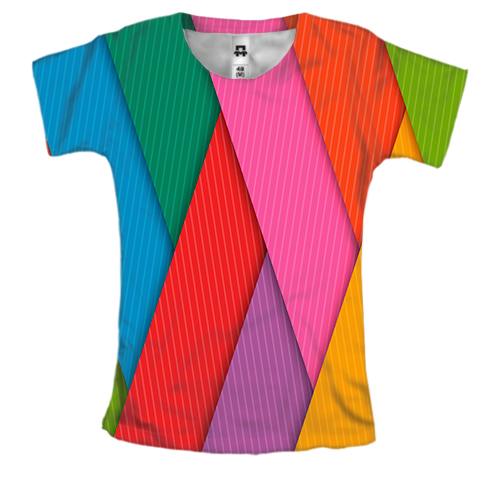 Жіноча 3D футболка Colorful stripes