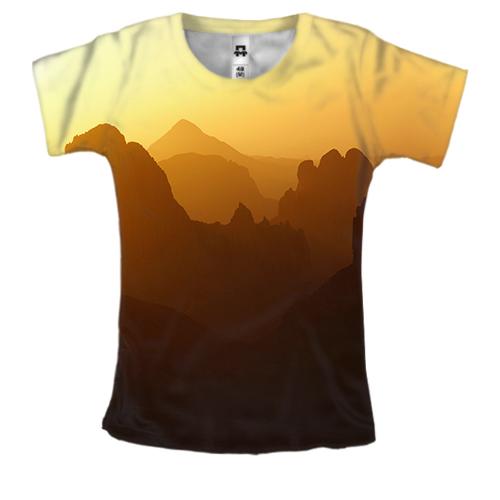 Жіноча 3D футболка Mountains sunset