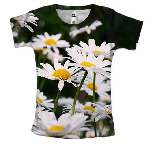 Жіноча 3D футболка Chamomile pattern