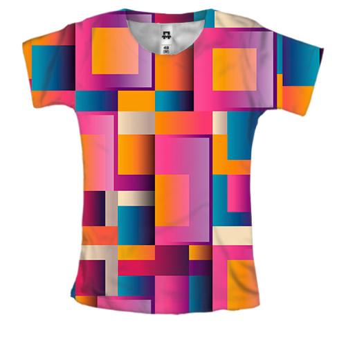 Жіноча 3D футболка Colored squares