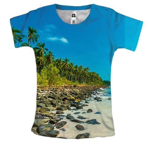 Жіноча 3D футболка Uninhabited island