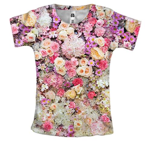 Жіноча 3D футболка Small flowers pattern 2