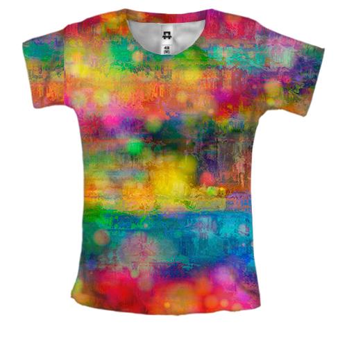 Женская 3D футболка Rainbow spots