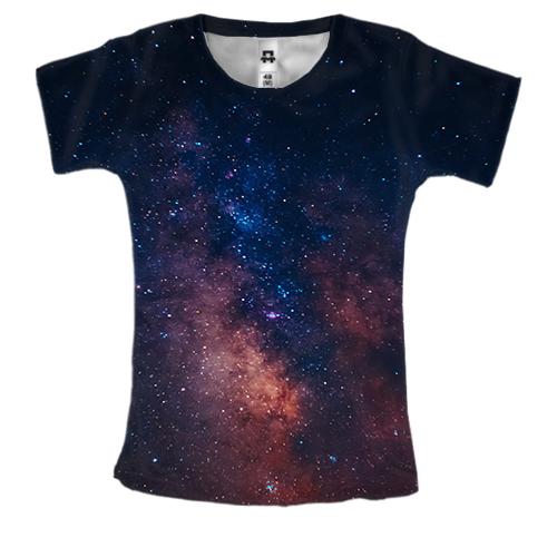 Женская 3D футболка Starry space