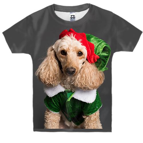 Детская 3D футболка New Year dog 2