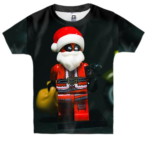 Детская 3D футболка Deadpool Santa Claus