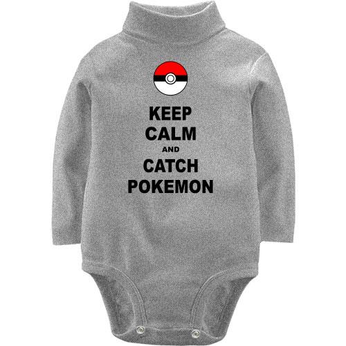 Детский боди LSL Keep calm and catch pokemon