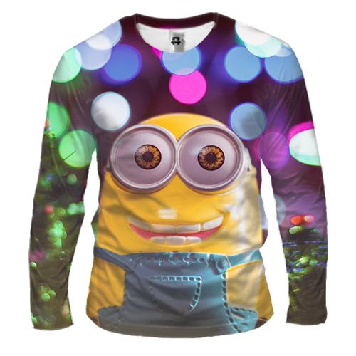 Чоловічий 3D лонгслів New year minion