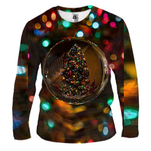 Чоловічий 3D лонгслів Ball with Christmas tree 2