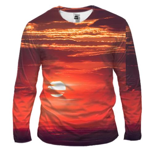 Мужской 3D лонгслив Red sunset