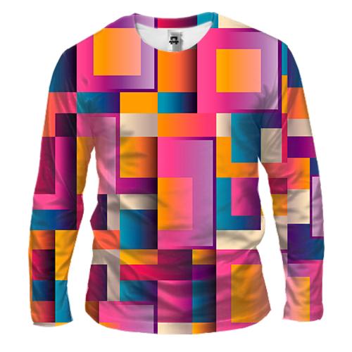 Мужской 3D лонгслив Colored squares