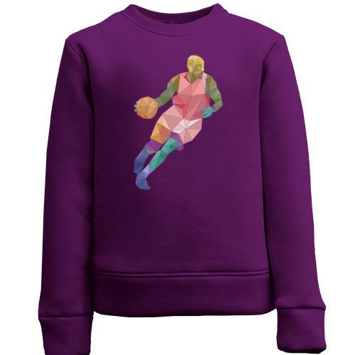 Детский свитшот с полигональным баскетболистом