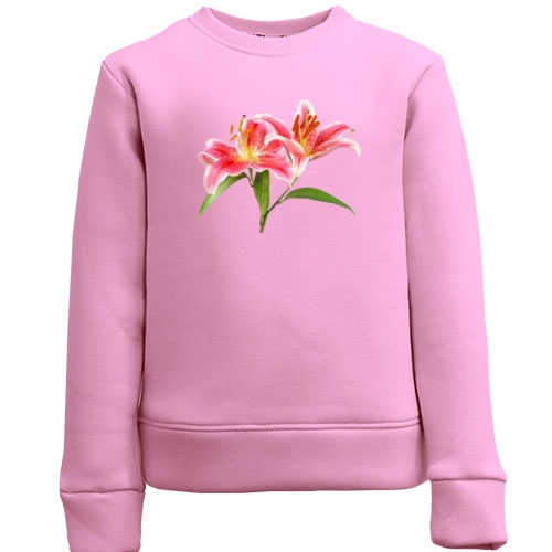 Детский свитшот с розовыми лилиями
