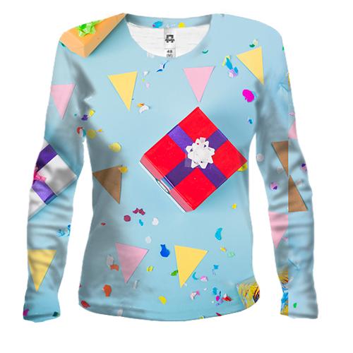 Женский 3D лонгслив New Year gifts
