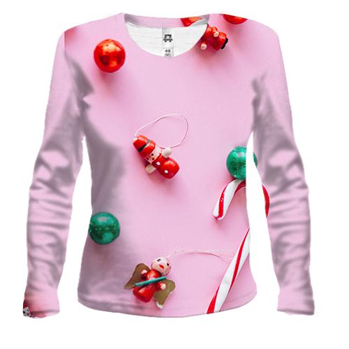 Жіночий 3D лонгслів Christmas candy