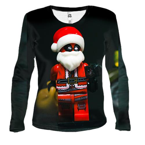 Женский 3D лонгслив Deadpool Santa Claus