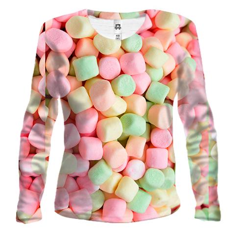 Жіночий 3D лонгслів Marshmallow pattern