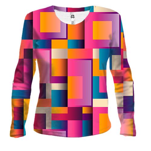 Женский 3D лонгслив Colored squares