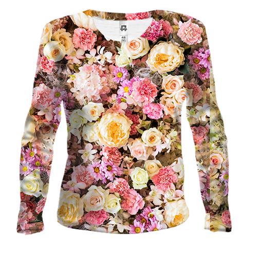 Жіночий 3D лонгслів Small flowers pattern