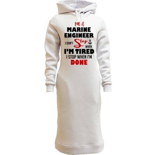 Женская толстовка-платье I'm marine engineer