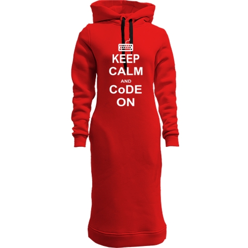 Жіноча толстовка-плаття Keep calm and code on